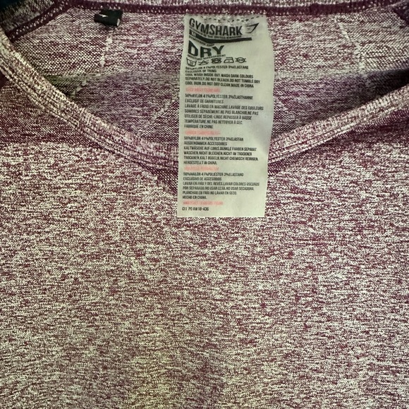 Gymshark Flex Dark Ruby Long Sleeve Dry Athletic Crop Top Medium Purple - Picture 4 of 4